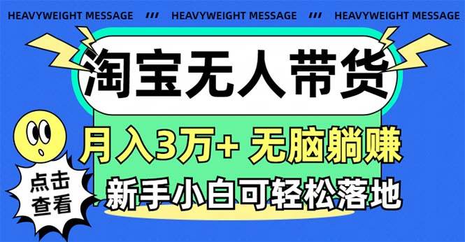淘宝无人带货3.0高收益玩法，月入3万+，无脑躺赚，新手小白可落地实操-南风轻创