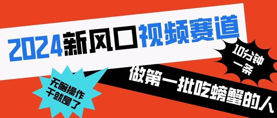 2024新风口视频赛道 做第一批吃螃蟹的人 10分钟一条原创视频 小白无脑操作1-南风轻创