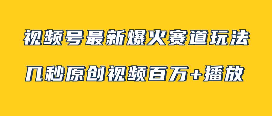 视频号最新爆火赛道玩法，几秒视频可达百万播放，小白即可操作（附素材）-南风轻创