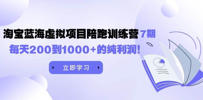 黄岛主《淘宝蓝海虚拟项目陪跑训练营7期》每天200到1000+的纯利润-南风轻创