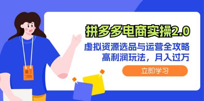 拼多多电商实操2.0：虚拟资源选品与运营全攻略，高利润玩法，月入过万-南风轻创