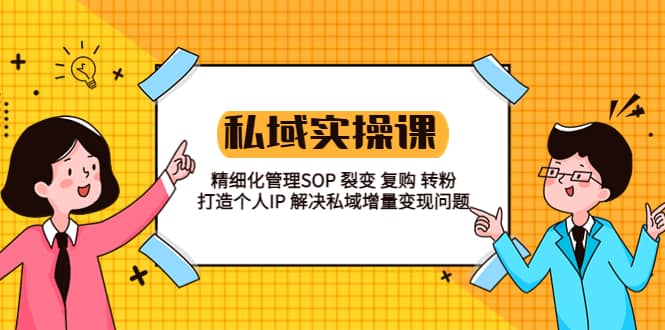 私域实战课程：精细化管理SOP 裂变 复购 转粉 打造个人IP 私域增量变现问题-南风轻创