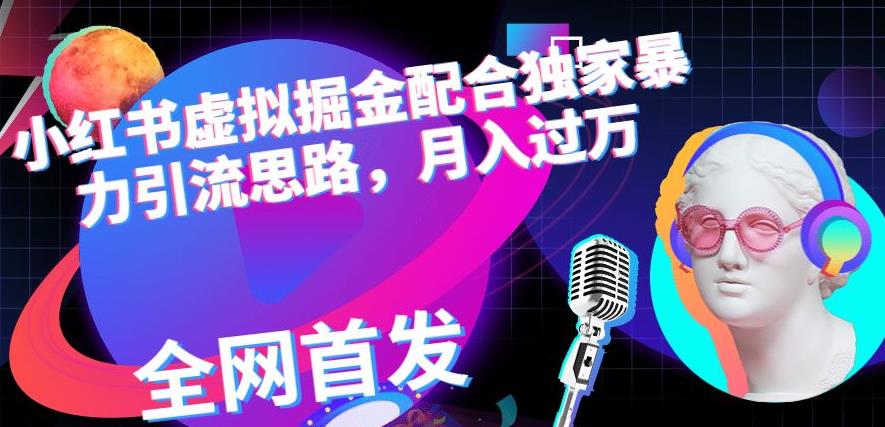 小红书虚拟掘金配合独家首发暴力引流思路，月入过万【揭秘】-南风轻创