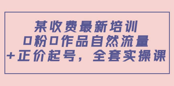 某收费最新培训：0粉0作品自然流量+正价起号，全套实操课-南风轻创