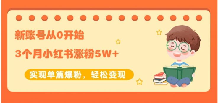 新账号从0开始3个月小红书涨粉5W+实现单篇爆粉，轻松变现（干货）-南风轻创