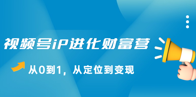 视频号iP进化财富营第1期，21天从0到1，从定位到变现-南风轻创