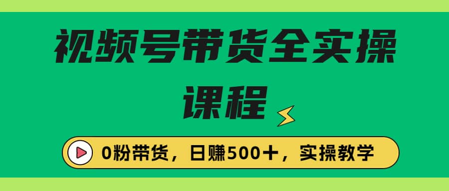 收费1980的视频号带货保姆级全实操教程，0粉带货-南风轻创
