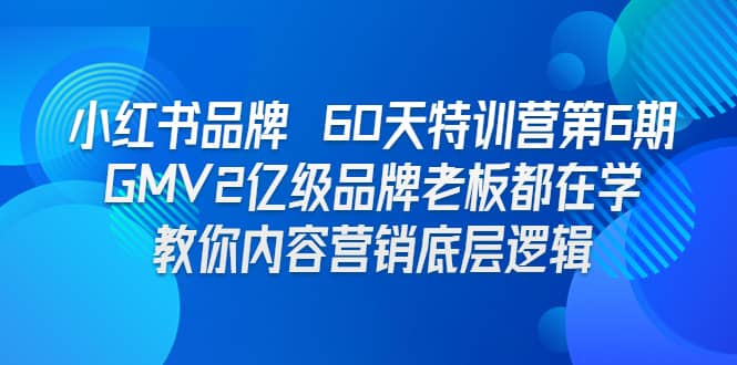 小红书品牌 60天特训营第6期 GMV2亿级品牌老板都在学 教你内容营销底层逻辑-南风轻创