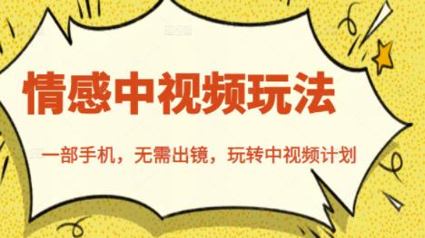 北北情感中视频玩法，一部手机，无需出镜，玩转中视频计划-南风轻创