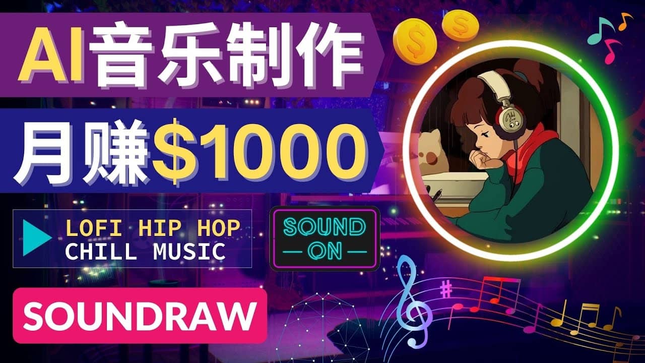 无需任何音乐基础： 使用AI软件制作Lofi Hip Hop Chill Music 月赚1000美元-南风轻创