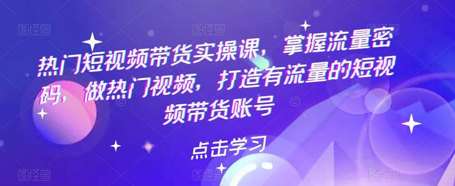 热门短视频带货实战 掌握流量密码 做热门视频 打造有流量的短视频带货账号-南风轻创
