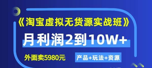 《淘宝虚拟无货源实战班》线上第四期：月利润2到10W+（产品+玩法+资源)-南风轻创