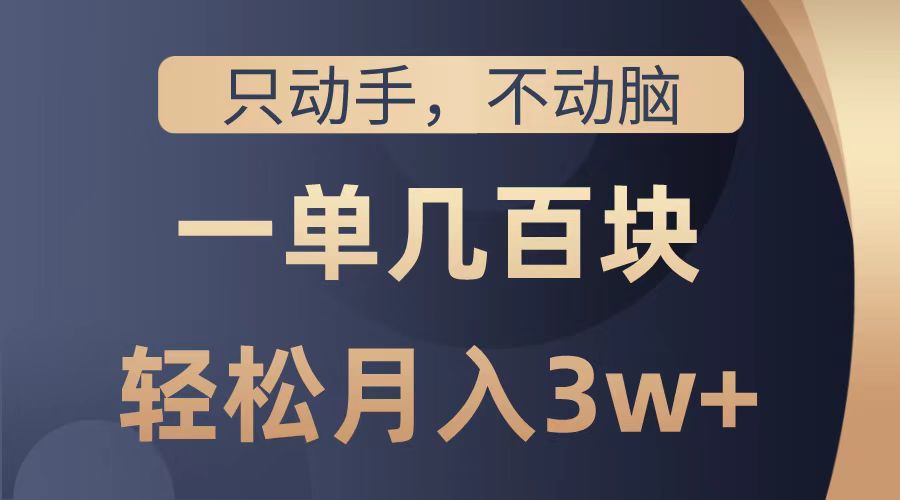 只动手不动脑，一单几百块，轻松月入2w+，看完就能直接操作，详细教程-南风轻创