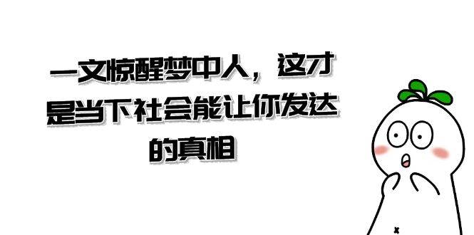 某公众号付费文章《一文 惊醒梦中人，这才是当下社会能让你发达的真相》-南风轻创