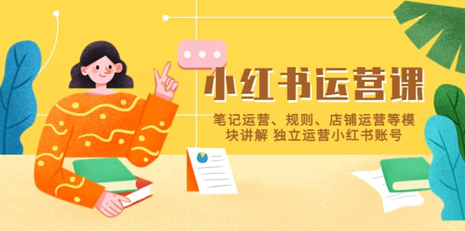 小红书·运营课，笔记运营、规则、店铺运营等模块讲解 独立运营小红书账号-南风轻创