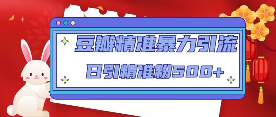 豆瓣精准暴力引流，日引精准粉500+【12视频课】-南风轻创