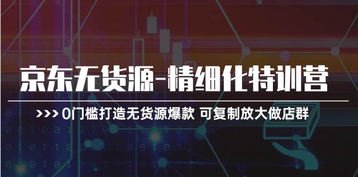 京东无货源-精细化特训营，0门槛打造无货源爆款 可复制放大做店群-南风轻创