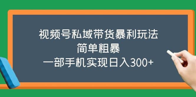 视频号私域带货暴利玩法，简单粗暴-南风轻创