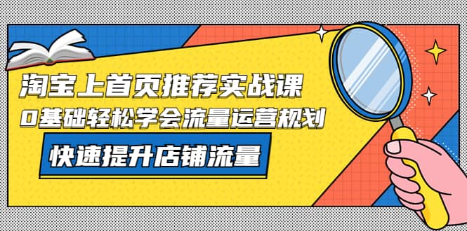 淘宝上首页/推荐实战课：0基础轻松学会流量运营规划，快速提升店铺流量-南风轻创