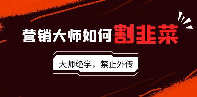 营销大师如何割韭菜：流量大师/讲故事大师/话术大师/卖货大师/成交大师/…-南风轻创