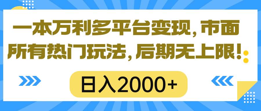 一本万利多平台变现，市面所有热门玩法，日入2000+，后期无上限！-南风轻创