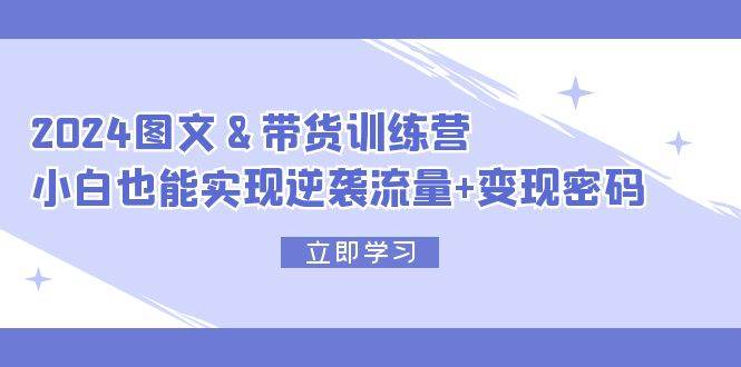 2024 图文+带货训练营，小白也能实现逆袭流量+变现密码-南风轻创