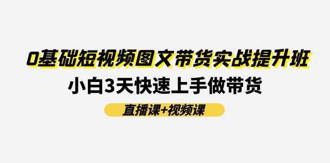 0基础短视频图文带货实战提升班(直播课+视频课)：小白3天快速上手做带货-南风轻创