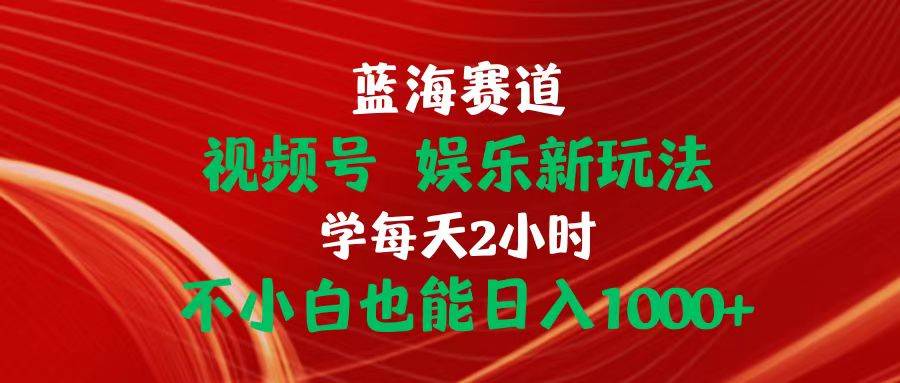 蓝海赛道视频号 娱乐新玩法每天2小时小白也能日入1000+-南风轻创