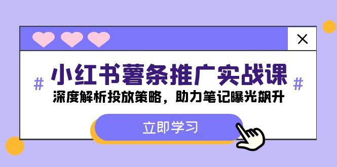 小红书-薯 条 推 广 实战课：深度解析投放策略，助力笔记曝光飙升-南风轻创