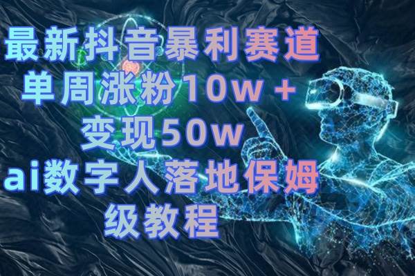 最新抖音暴利赛道，单周涨粉10w＋变现50w的ai数字人落地保姆级教程-南风轻创