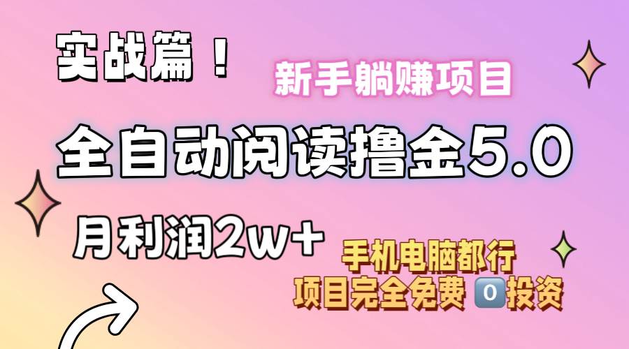 小说全自动阅读撸金5.0 操作简单 可批量操作 零门槛！小白无脑上手月入2w+-南风轻创