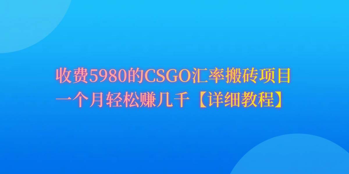 CSGO装备搬砖，月综合收益率高达60%，你也可以！-南风轻创