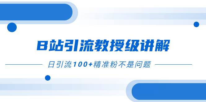 B站引流教授级讲解，细节满满，日引流100+精准粉不是问题-南风轻创