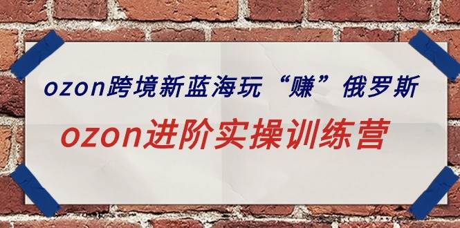 ozon跨境新蓝海玩“赚”俄罗斯，ozon进阶实操训练营-南风轻创