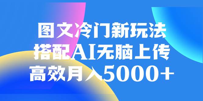 图文冷门新玩法，搭配AI无脑上传，高效月入5000+-南风轻创