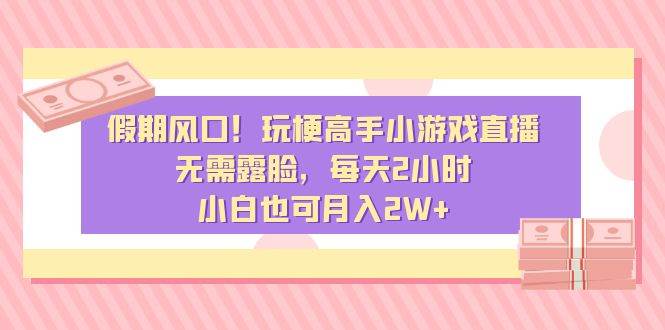 假期风口！玩梗高手小游戏直播，无需露脸，每天2小时，小白也可月入2W+-南风轻创