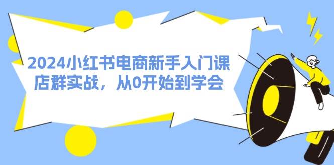 2024小红书电商新手入门课，店群实战，从0开始到学会（31节）-南风轻创