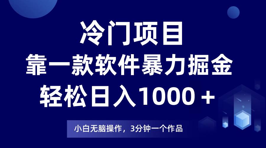 冷门项目，靠一款软件暴力掘金日入1000＋，小白轻松上手第二天见收益-南风轻创