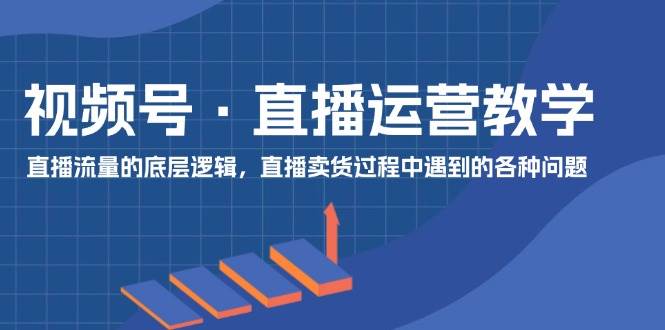 视频号 直播运营教学：直播流量的底层逻辑，直播卖货过程中遇到的各种问题-南风轻创
