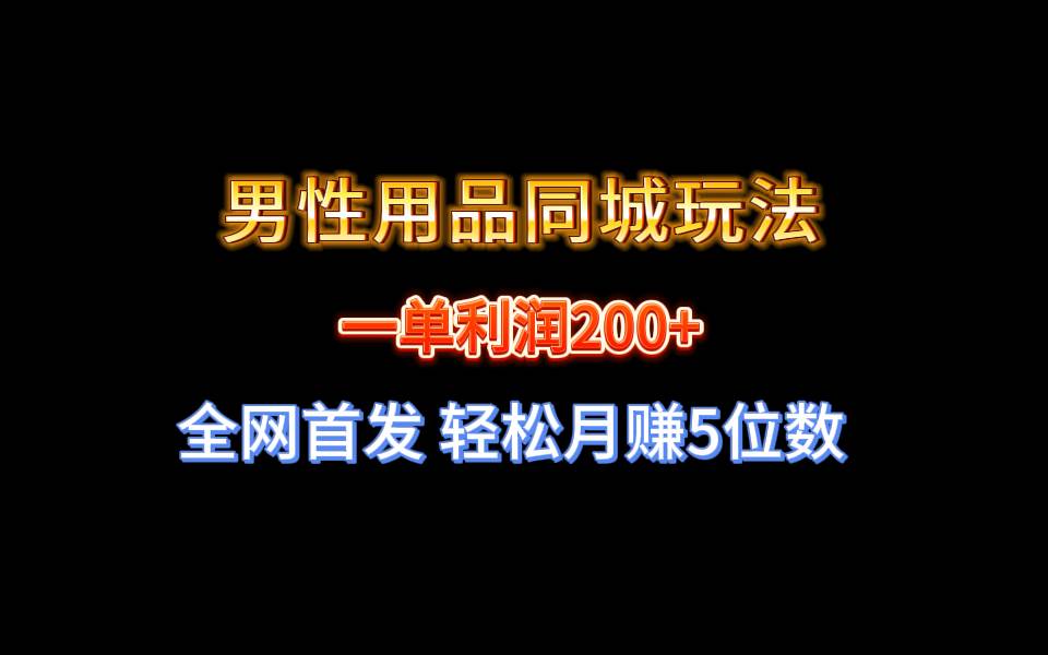 全网首发 一单利润200+ 男性用品同城玩法 轻松月赚5位数-南风轻创