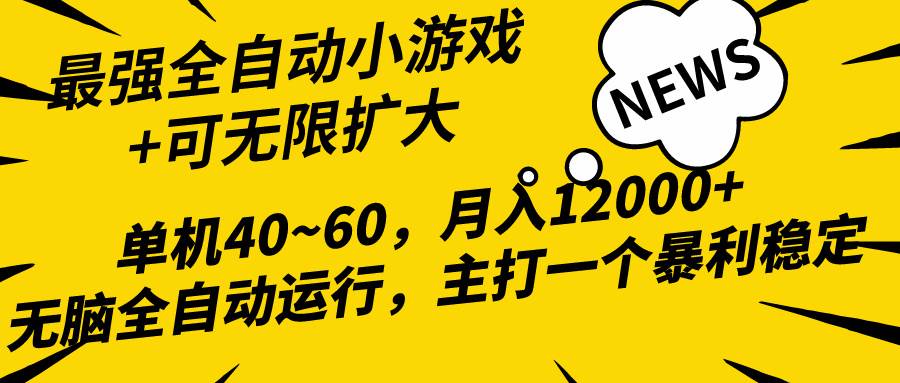 2024最新全网独家小游戏全自动，单机40~60,稳定躺赚，小白都能月入过万-南风轻创