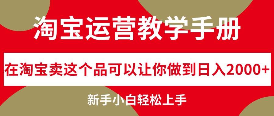 淘宝运营教学手册，在淘宝卖这个品可以让你做到日入2000+，新手小白轻…-南风轻创