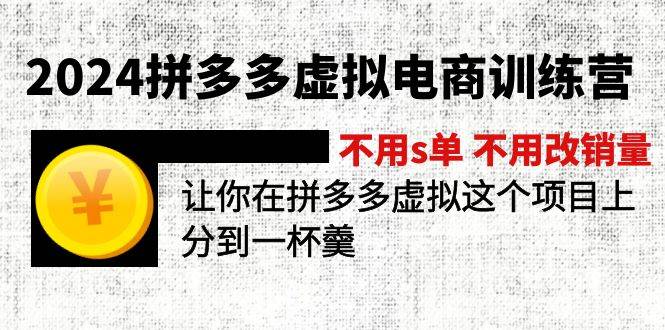 2024拼多多虚拟电商训练营 不s单 不改销量  做虚拟项目分一杯羹(更新10节)-南风轻创