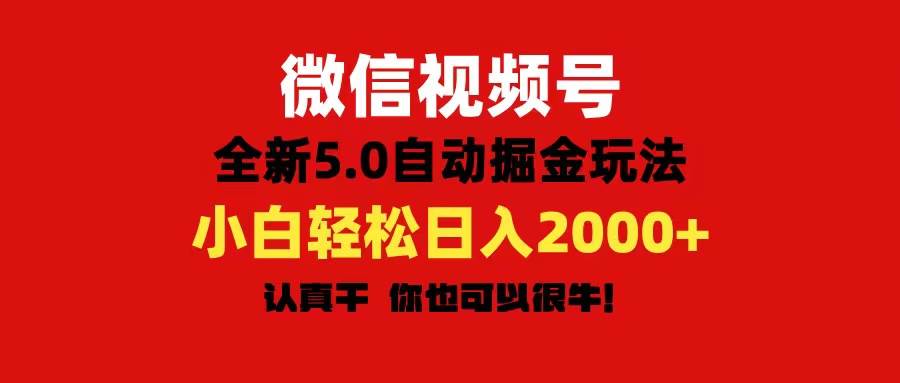 微信视频号变现，5.0全新自动掘金玩法，日入利润2000+有手就行-南风轻创