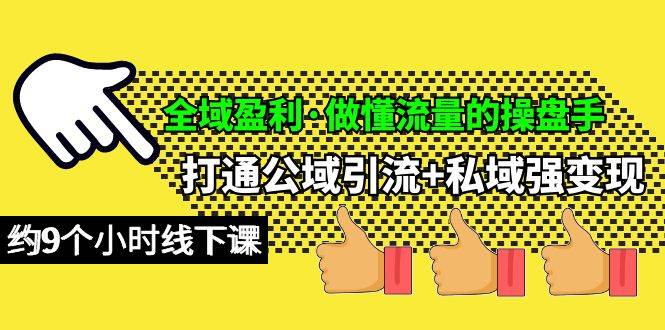 全域盈利·做懂流量的操盘手，打通公域引流+私域强变现，约9个小时线下课-南风轻创