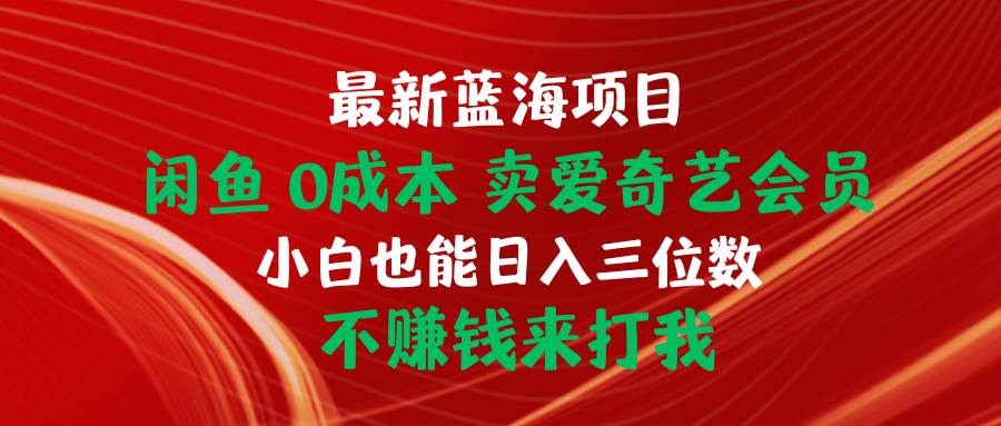 最新蓝海项目 闲鱼0成本 卖爱奇艺会员 小白也能入三位数 不赚钱来打我-南风轻创