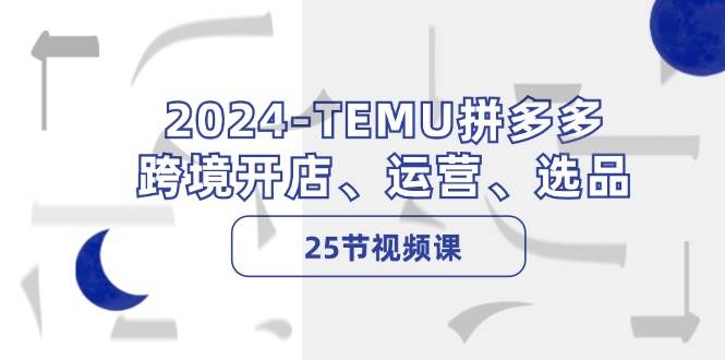 2024-TEMU拼多多·跨境开店、运营、选品（25节视频课）-南风轻创