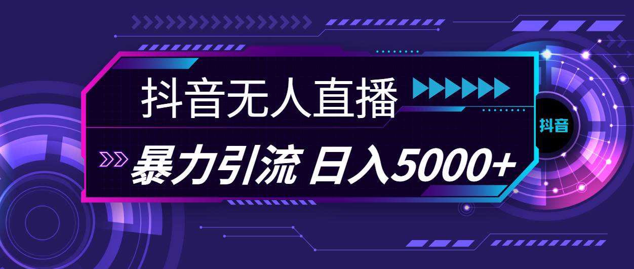 抖音无人直播，暴利引流，日入5000+-南风轻创