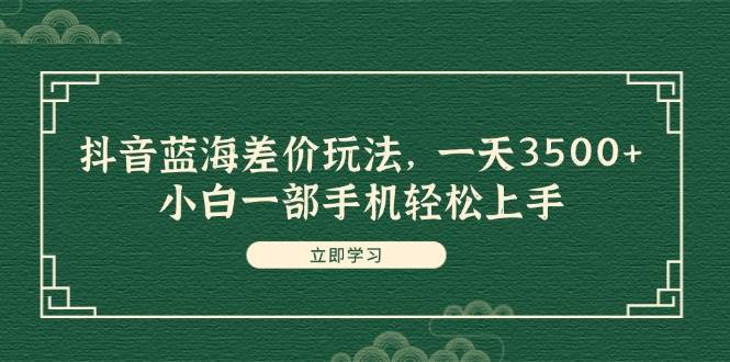 抖音蓝海差价玩法，一天3500+，小白一部手机轻松上手-南风轻创