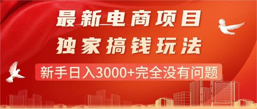 最新电商项目-搞钱玩法，新手日入3000+完全没有问题-南风轻创